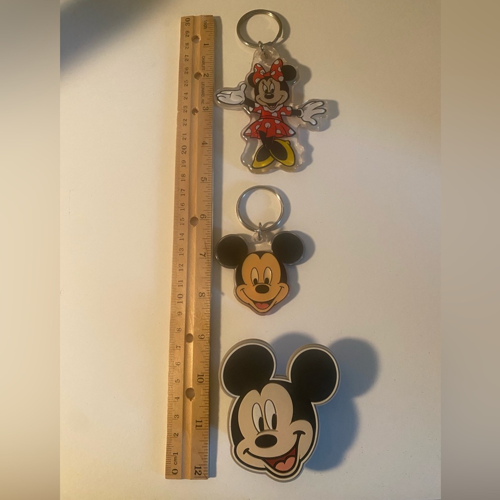 DISNEY. Mickey Mouse Keychains & pencil sharpener.